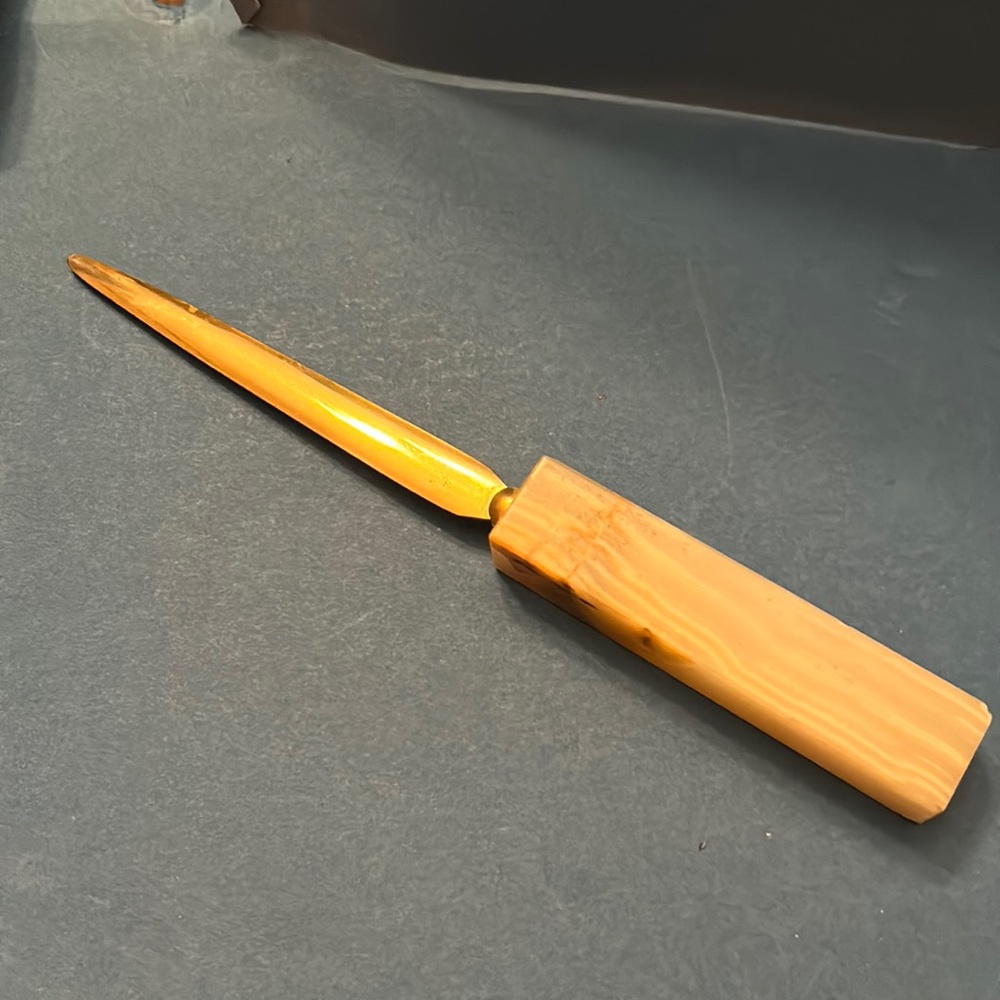 Brass and Onyx Letter Opener